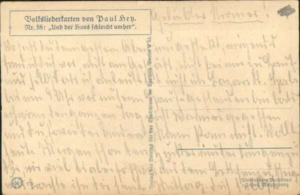 Hey Paul Nr. 58 Volksliederkarte Und der Hans schlei – Bild 2
