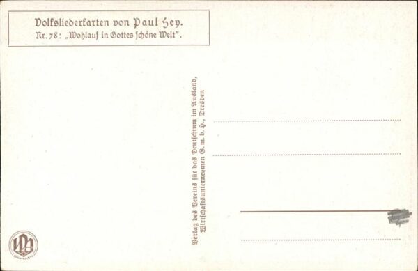 Hey Paul Nr. 78 Volksliederkarte Wohlauf in Gottes s – Bild 2