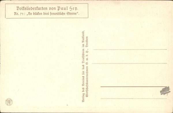 Hey Paul Nr. 71 Volksliederkarte Es blicken drei fre – Bild 2
