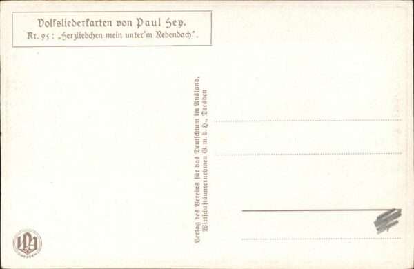 Hey Paul Nr. 95 Volksliederkarte Herzliebchen mein u – Bild 2