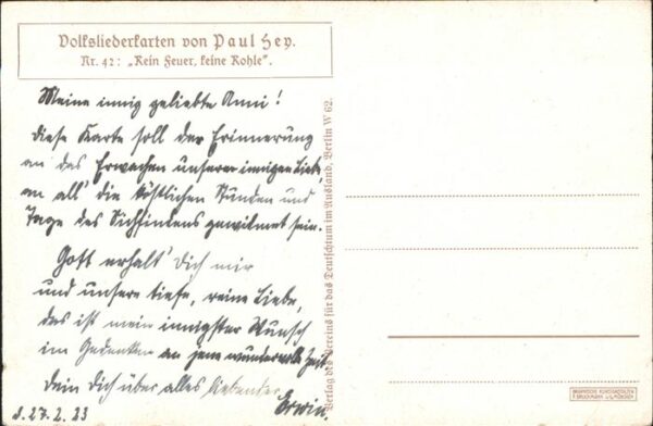 Hey Paul Nr. 42 Volksliederkarte Kein Feuer keine Ko – Bild 2