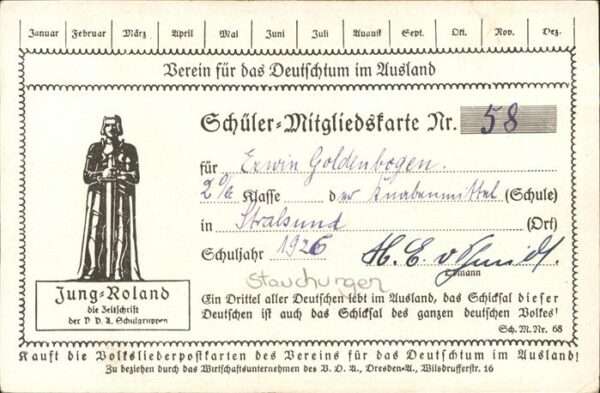 Hey Paul Nr. 58 Schüler-Mitgliedskarte Stralsund – Bild 2