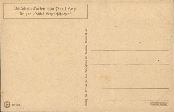 Hey Paul Nr. 50 Volksliederkarte Schlaf Herzenssöhnc – Bild 2