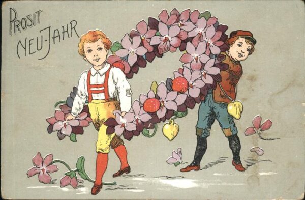 Neujahr Blumen Kinder