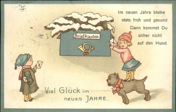 Briefkasten Neujahr Hund Kinder