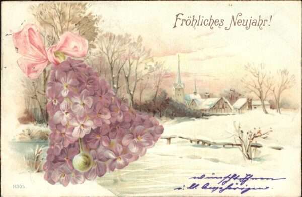 Neujahr Glocke Blumen
