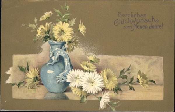 Blumen Neujahr Litho