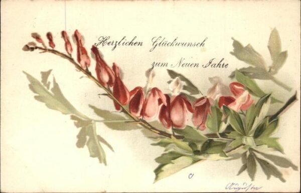 Blumen Neujahr Litho