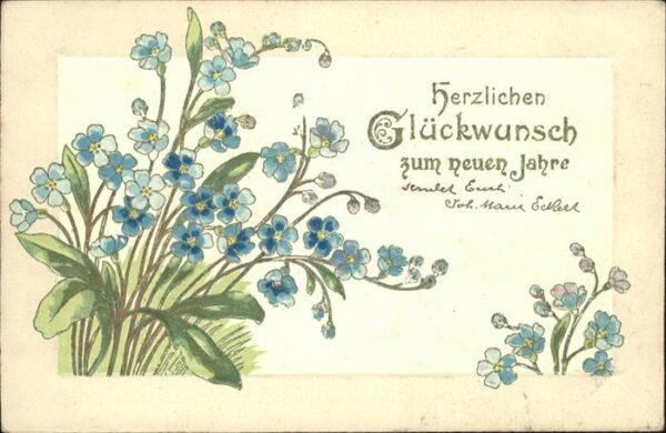 Blumen Neujahr Litho