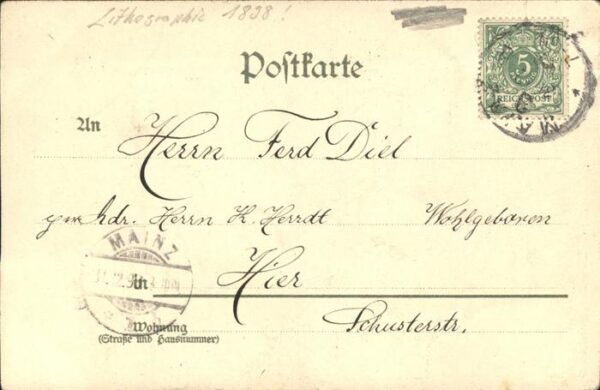 Blumen Neujahr Litho – Bild 2
