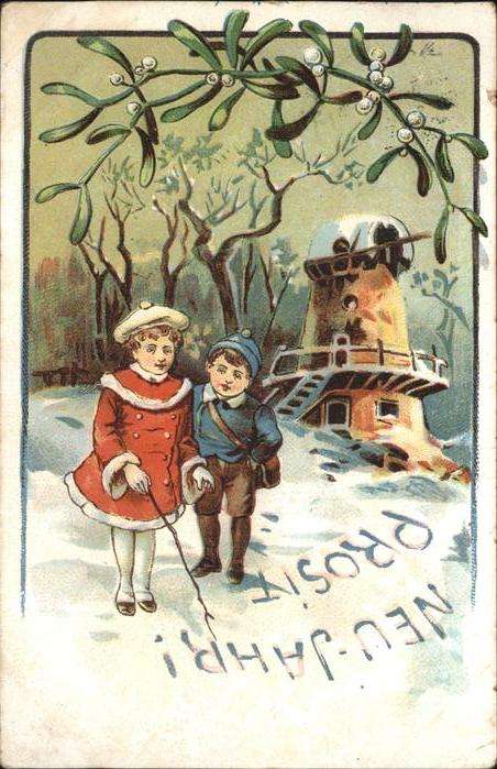 Neujahr Kinder Schnee