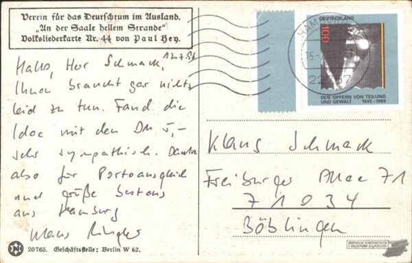 Hey Paul Nr. 44 Volksliederkarte An der Saale hellem – Bild 2