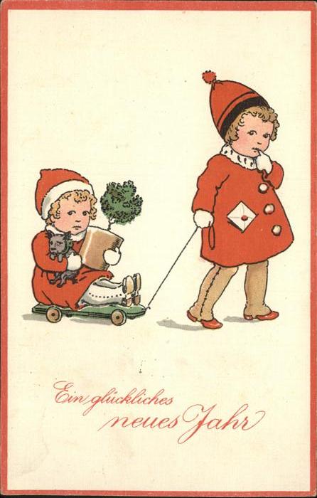 Neujahr Kinder Hund