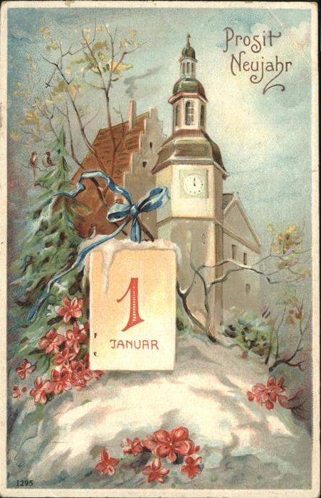 Datumskarte Januar Neujahr Kirche