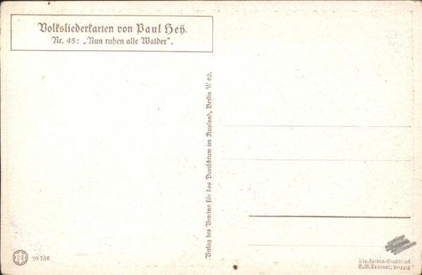Hey Paul Nr. 45 Volksliederkarte Nun ruhen alle Wäld – Bild 2