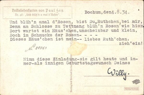 Hey Paul Nr. 48 Volksliederkarte Und blühn a mal d_R – Bild 2