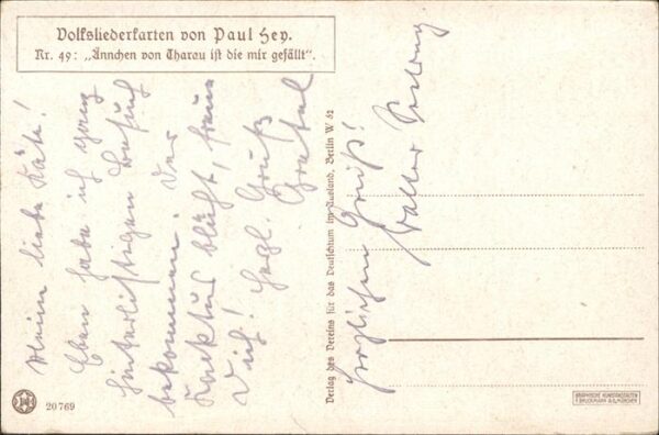 Hey Paul Nr. 49 Volksliederkarte Aennchen von Tharau – Bild 2