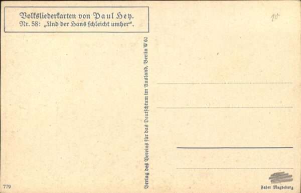 Hey Paul Nr. 58 Volksliederkarte Und der Hans schlei – Bild 2