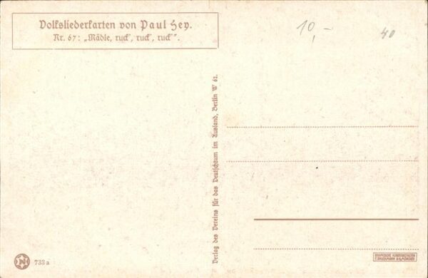 Hey Paul Nr. 67 Volksliederkarte Mädle ruck ruck ruc – Bild 2