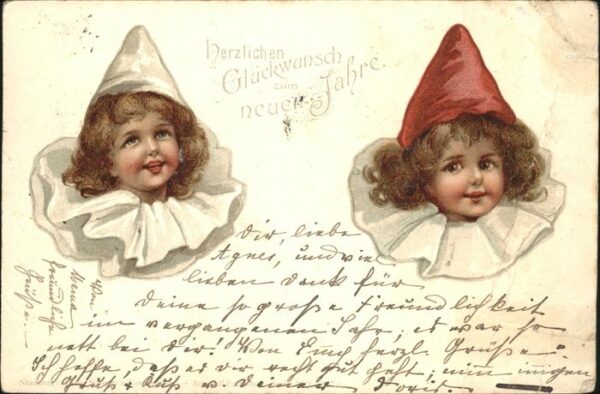 Neujahr Kinder Litho