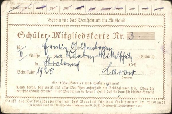 Hey Paul Nr. 3 Schüler-Mitgliedskarte Stralsund – Bild 2