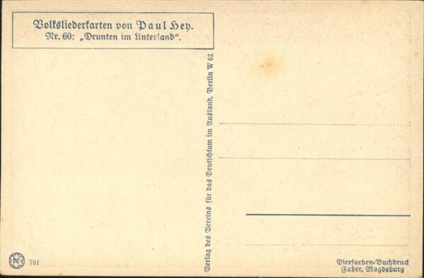 Hey Paul Nr. 60 Volksliederkarte Drunten im Unterlan – Bild 2