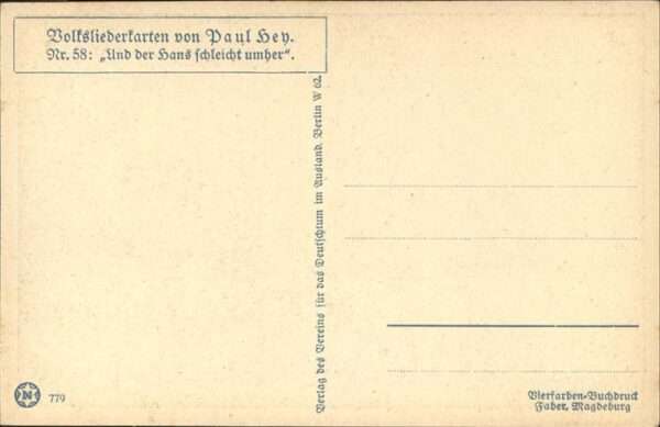 Hey Paul Nr. 58 Volksliederkarte Und der Hans schlei – Bild 2