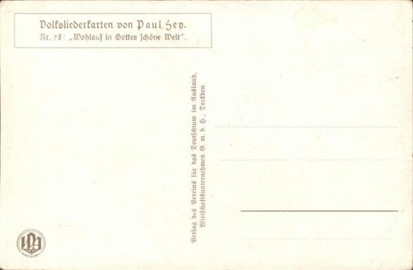 Hey Paul Nr. 78 Volksliederkarte Wohlauf in Gottes s – Bild 2