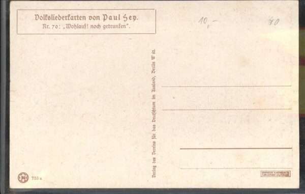 Hey Paul Nr. 70 Volksliederkarte Wohlauf noch getrun – Bild 2