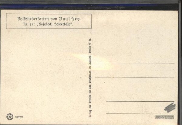 Hey Paul Nr. 41 Volksliederkarte Rosestock Holderblü – Bild 2