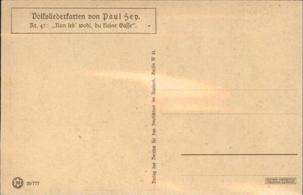 Hey Paul Nr. 47 Volksliederkarte Nun leb wohl du kle – Bild 2