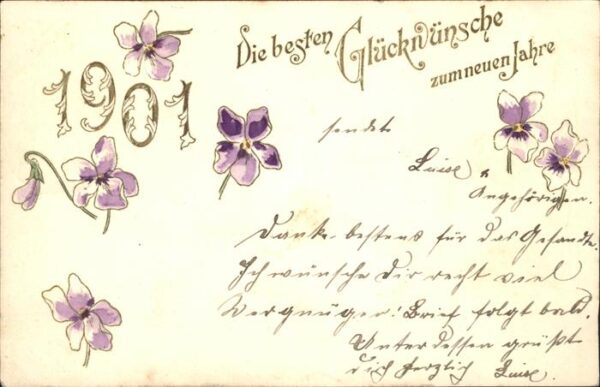 Jahreszahl Blumen Neujahr
