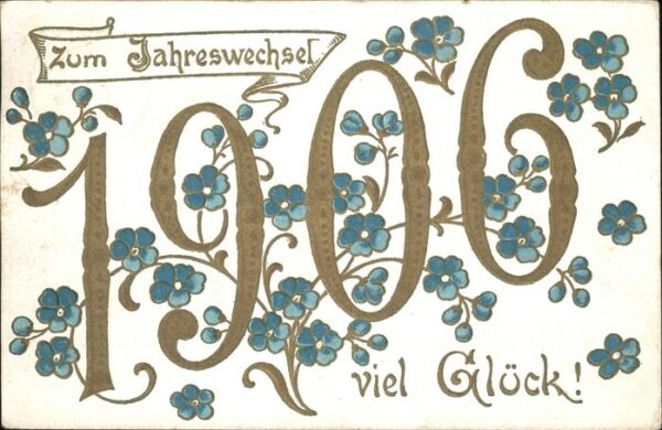 Jahreszahl Neujahr Blumen