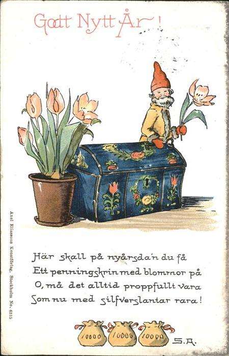 Zwerge Dwarfs Nains Neujahr Tulpen Stockholm