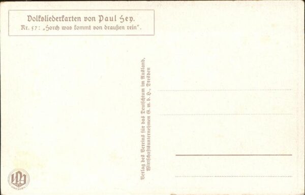 Hey Paul Nr. 57 Volksliederkarte Horch was kommt von – Bild 2