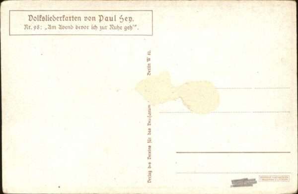 Hey Paul Nr. 98 Volksliederkarte Am Abend bevor ich – Bild 2