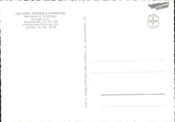 Metzgerei Fleischerei Schlachterei A. Schillinger Ihringen am Kaiserstuhl – Bild 2
