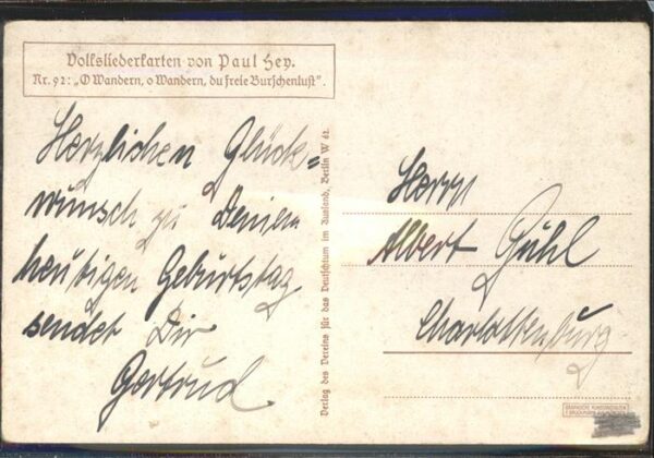 Hey Paul Nr. 92 Volksliederkarte O Wandern o Wandern – Bild 2
