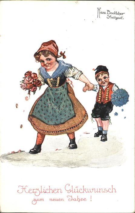 Boettcher Hans Stuttgart Neujahr Kinder