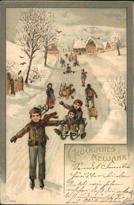 Schlitten Schnee Neujahr
