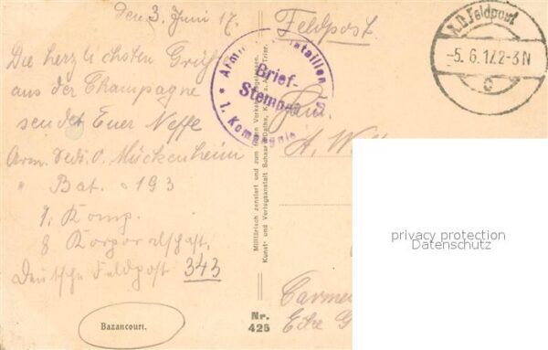 Bazancourt Marne 51 Ortsmotiv Feldpost – Bild 2