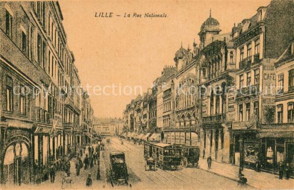 Lille Nord La Rue Nationale m. Strassenbahn