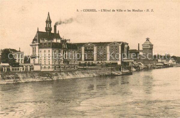 Corbeil 91-Essonnes Hotel deVille etles Moulins