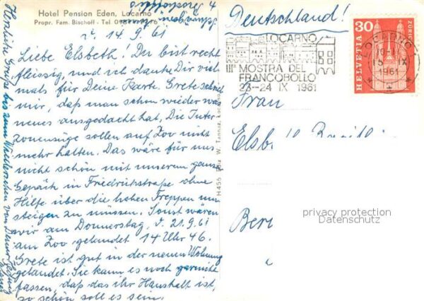 Locarno TI Hotel-Pension Eden Aussenansicht – Bild 2