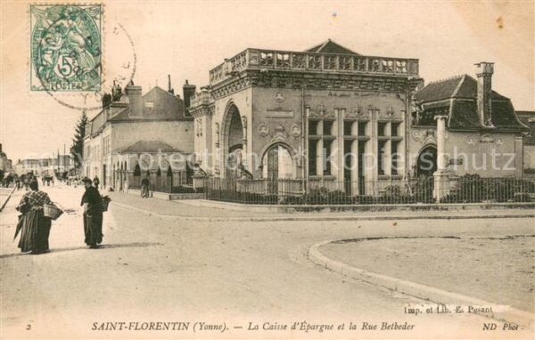Saint-Florentin 89 La Caisse d’Epargne et la Rue Betbeder