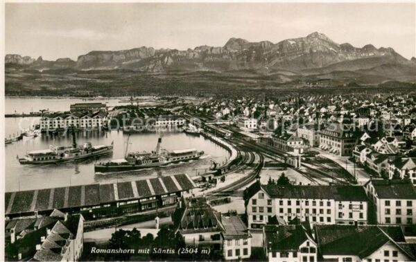 Romanshorn Bodensee Fliegeraufnahme mit Säntis