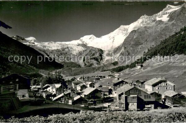 Saas-Fee mit Allalinhorn Alphubel Täschhorn und