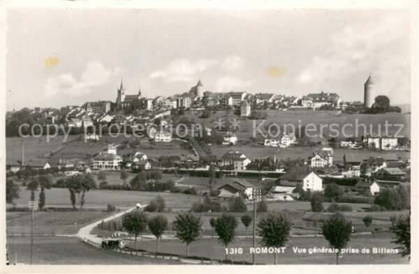 Romont  FR Vue generale prise de Billens