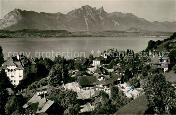 Gunten Thunersee BE Panorama mit Stockhorn