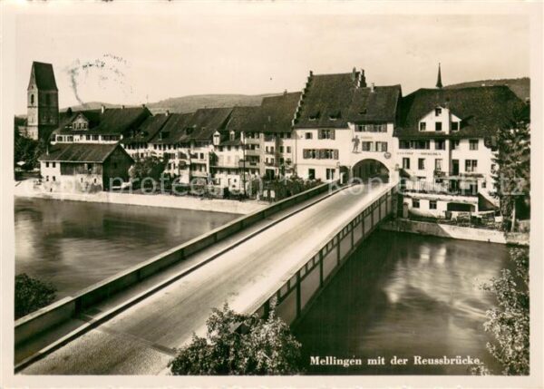 Mellingen AG mit der Reussbrücke Feldpost